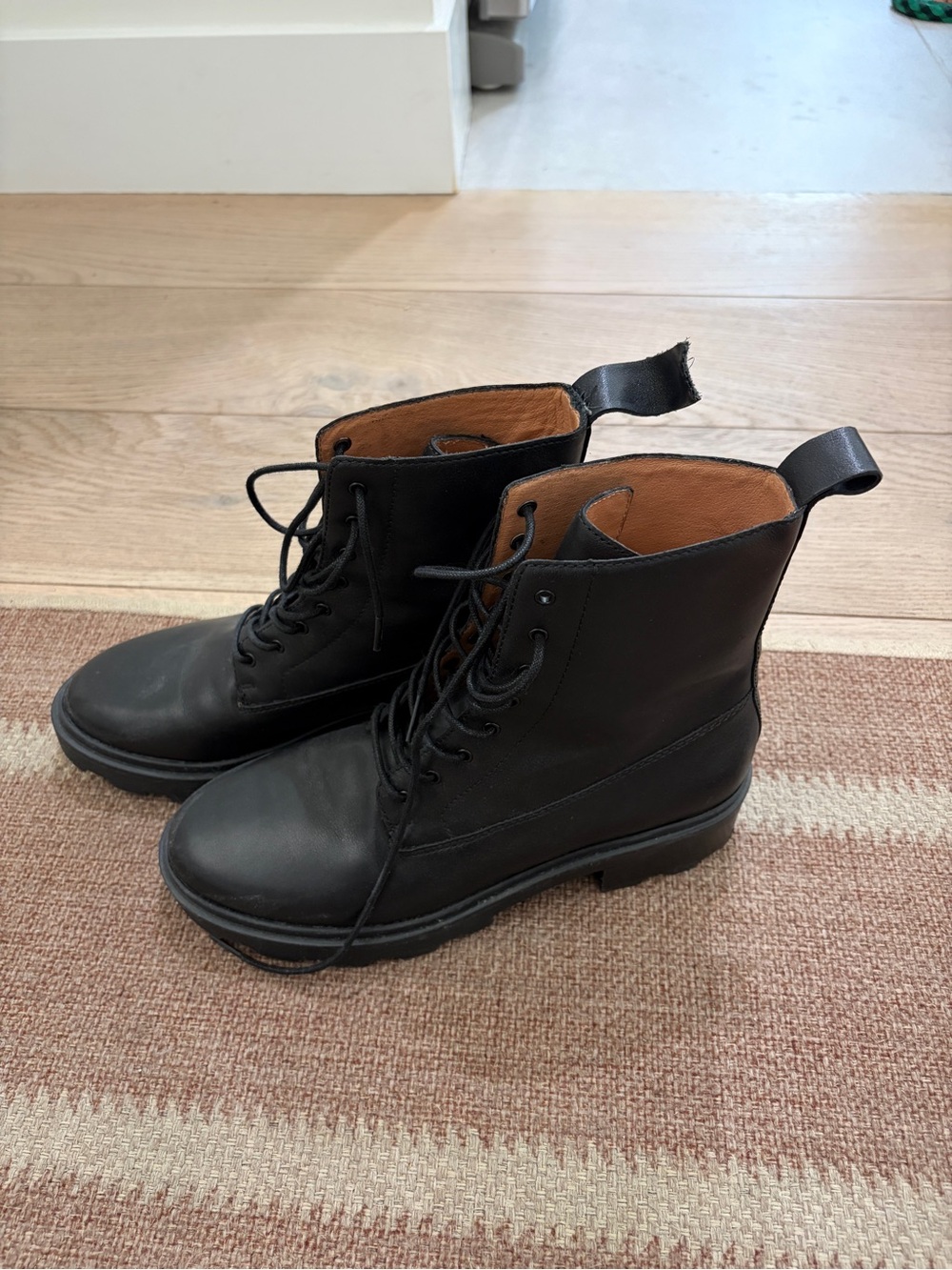Madewell Lace Up Black Combat Boot